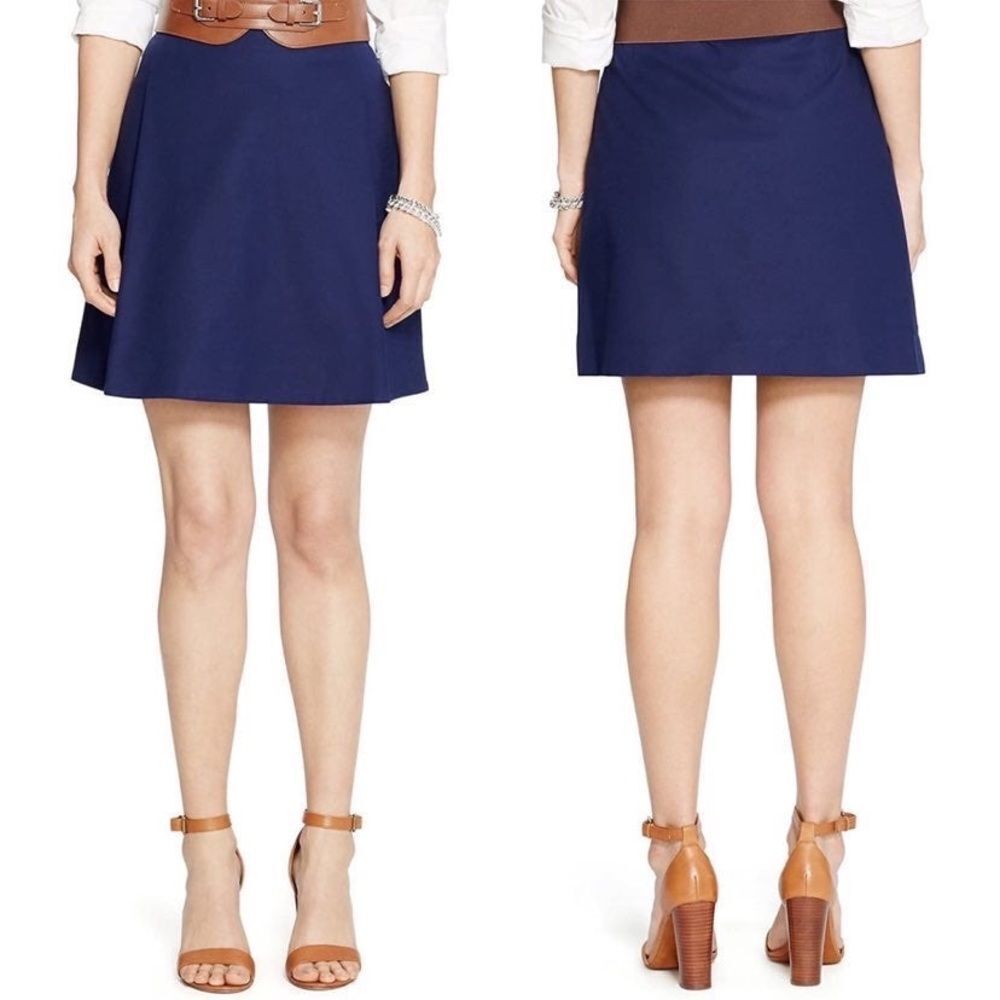 Lauren Ralph Lauren Women's A Line Pleated Skirt In Navy Blue
